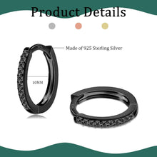 Creolen Silber 925 Set 3 Paar 8/10/12mm Gold Schwarz