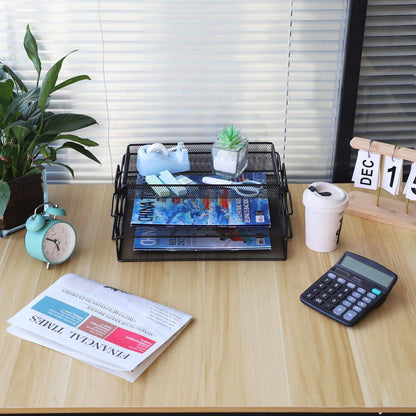 Briefablage mit 2 Ebenen für Büroschreibtisch, Schreibtisch-Organizer
