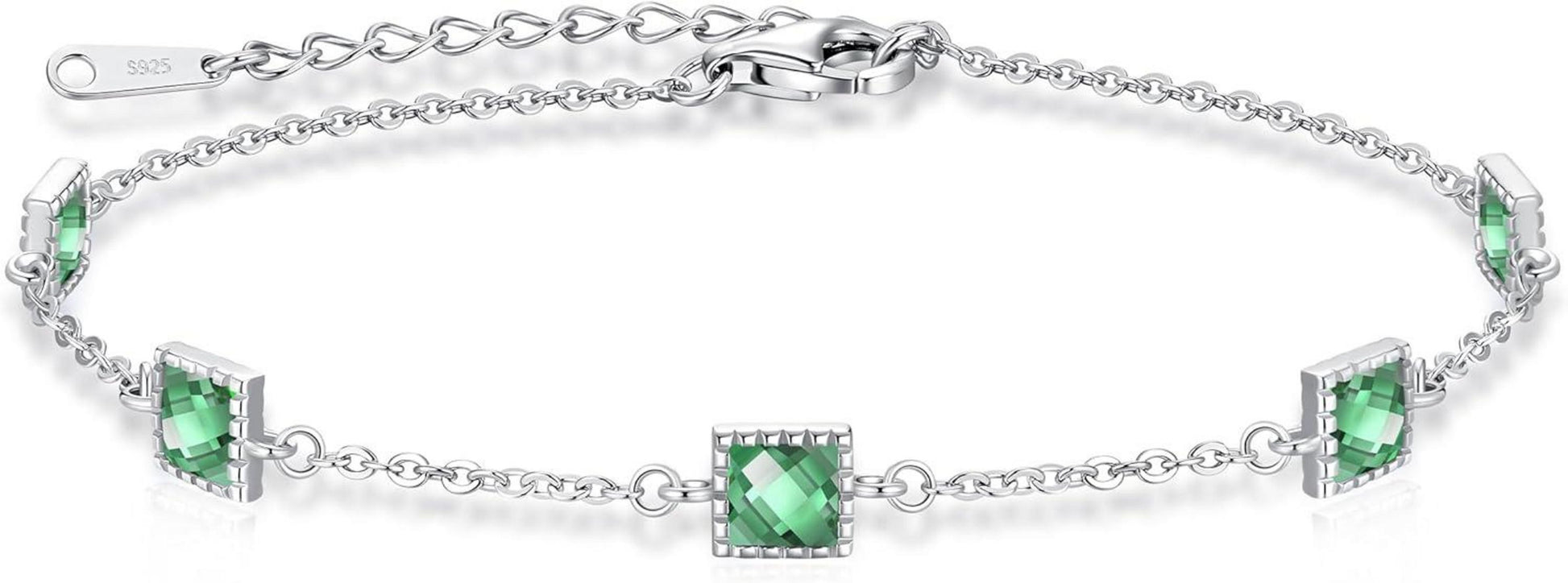 Geburtsstein Armband Silber 925 Zirkonia Verstellbar Damen Gerschenk