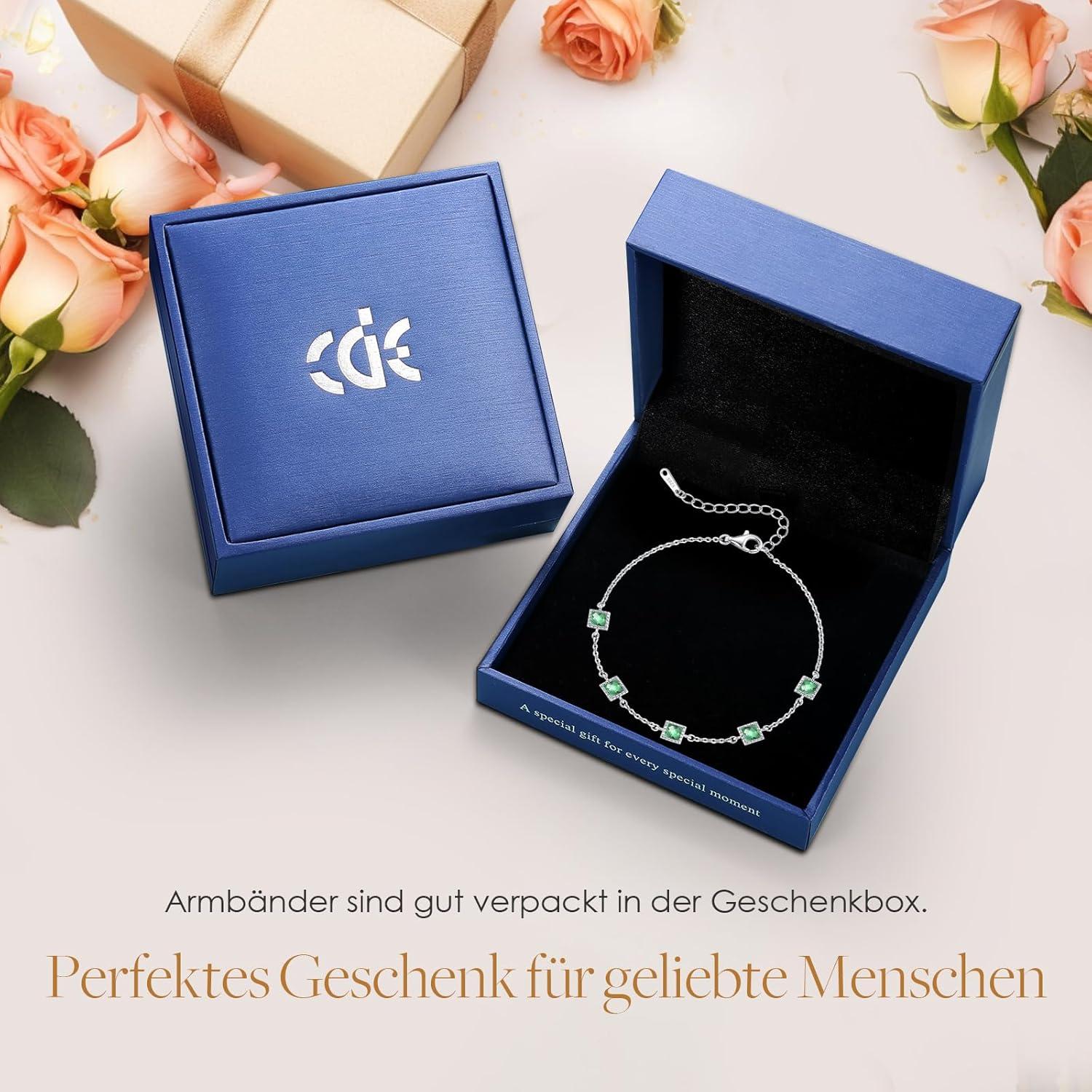 Geburtsstein Armband Damen Silber 925 Zirkonia verstellbar Armkette Schmuck