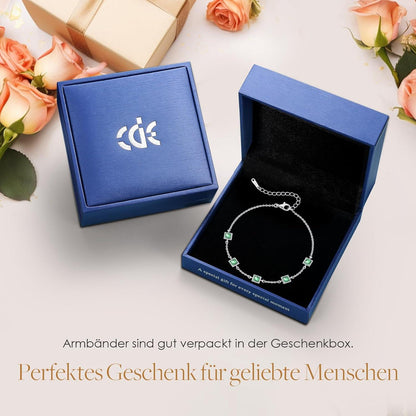 Geburtsstein Armband Damen Silber 925 Zirkonia verstellbar Armkette Schmuck