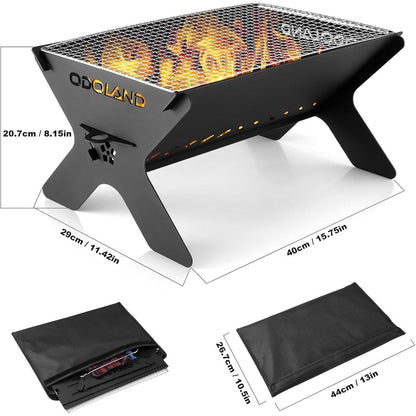 Camping-Feuerstelle und Grill mit Tragetasche, tragbare