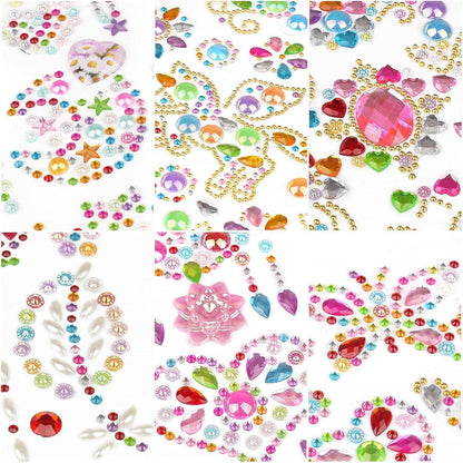 Glitzersteine Selbstklebend Acryl Sticker Set Einhorn Mädchen DIY 5-9 Jahre