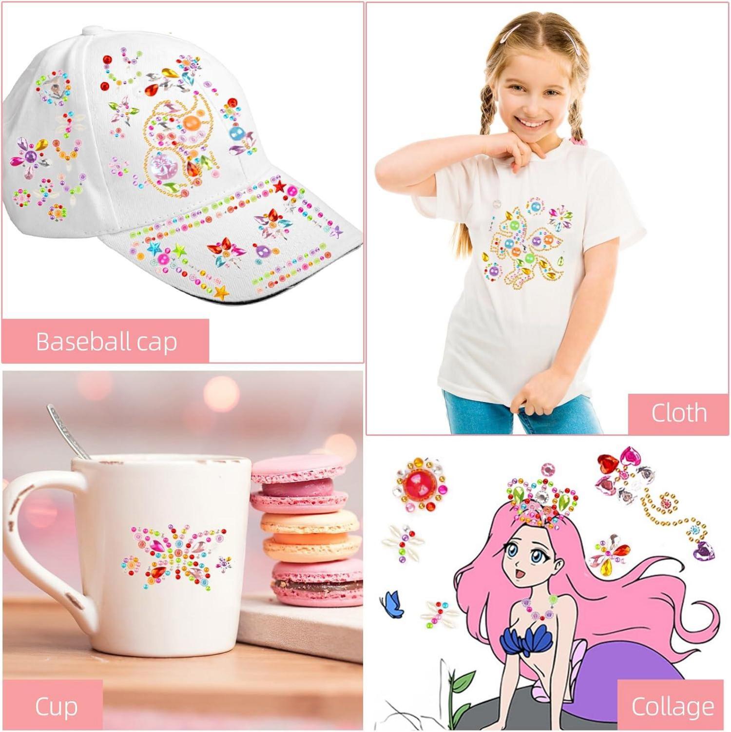 Glitzersteine Selbstklebend Acryl Sticker Set Einhorn Mädchen DIY 5-9 Jahre