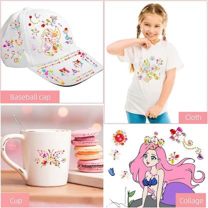 Glitzersteine Selbstklebend Acryl Sticker Set Einhorn Mädchen DIY 5-9 Jahre
