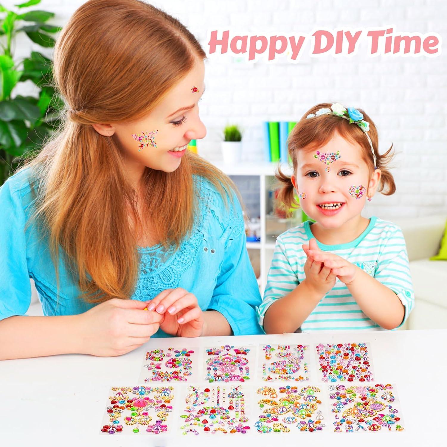 8 Blätter Selbstklebende Glitzersteine in bunten Farben für DIY Bastelprojekte