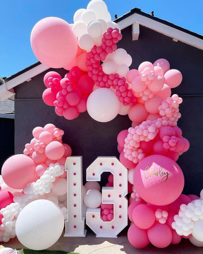 Rosa Luftballon Girlande Bogen Set 112-teilig - Latex Ballons Kit für