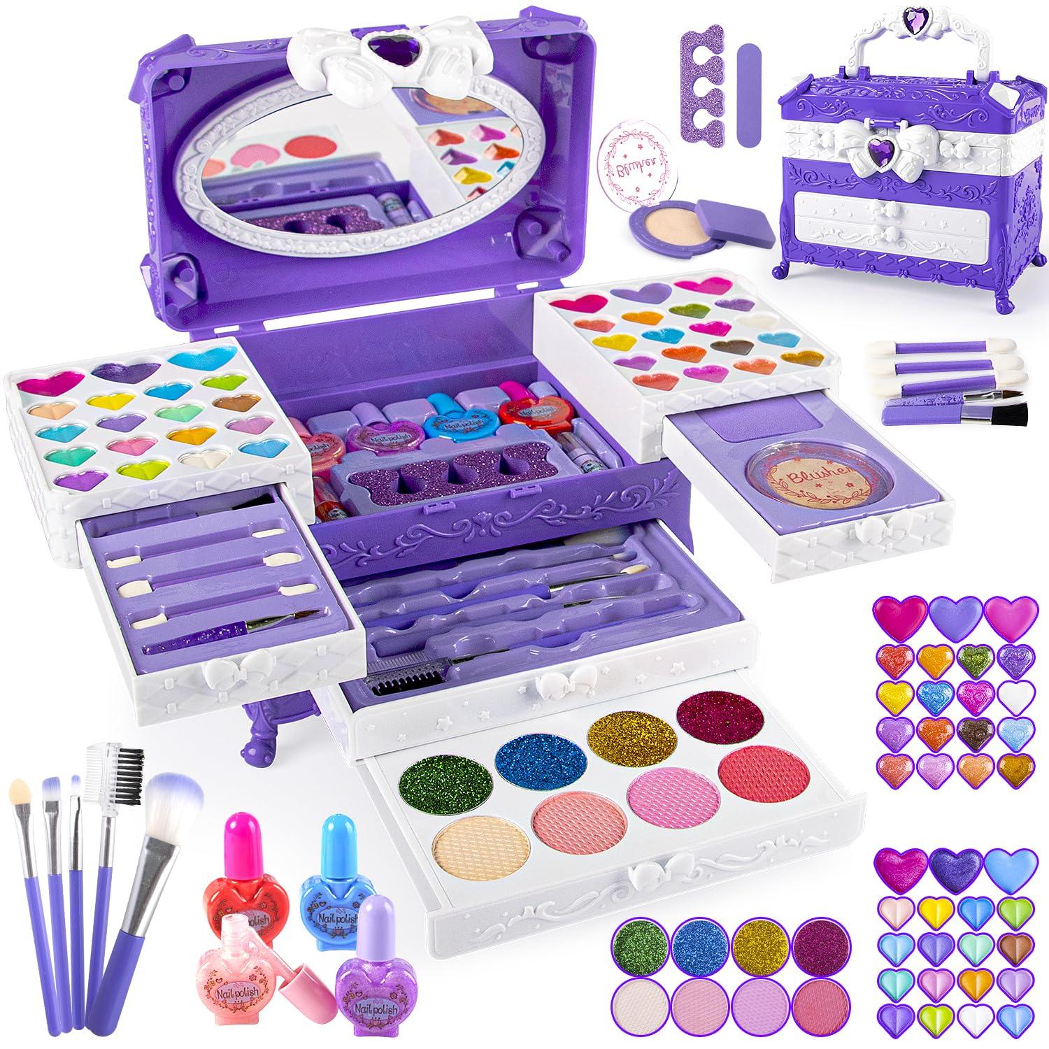 Kinder Makeup Set Mädchen Schminkkoffer Kinderschminke Geschenke 4-12