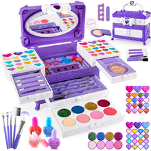 Kinder Makeup Set Mädchen Schminkkoffer Kinderschminke Geschenke 4-12