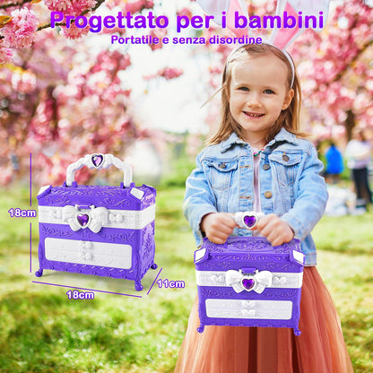 Kids Makeup Set Mädchen Lila - Schminkkoffer Kinder Halloween