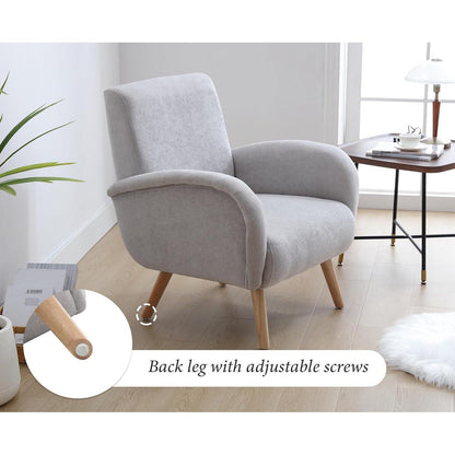 Chenille Loungesessel Grau – Bequemer Ohrensessel für Wohnzimmer