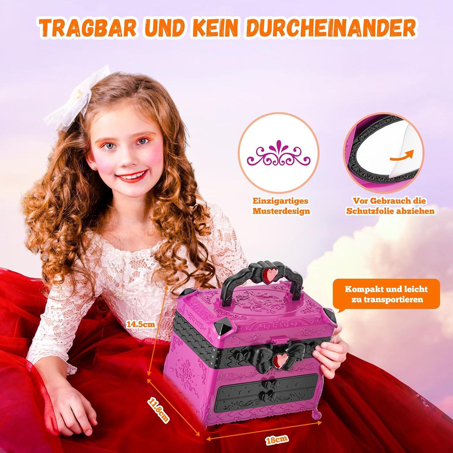 Kinderschminke Set Mädchen 66-tlg Schminkkoffer Make Up Spielzeug 3-12 Jahre
