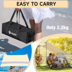 VILLEY Sonnenzelt UPF50+ UV Schutz Lycra Strandzelt 2m x