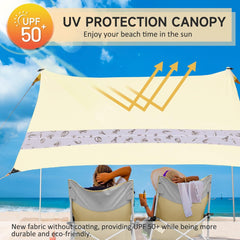 VILLEY Sonnenzelt UPF50+ UV Schutz 2m x 2,4m Khaki für 3 Personen