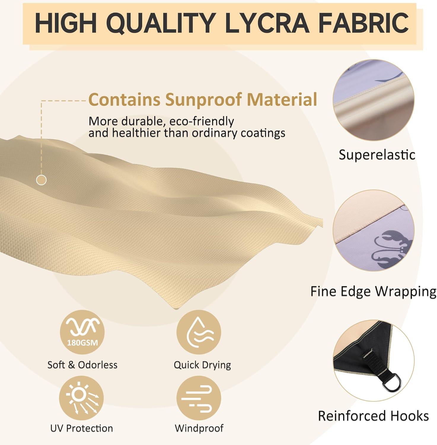VILLEY Sonnenzelt UPF50+ UV Schutz 2m x 2,4m Khaki für 3 Personen