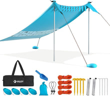 Strandzelt UPF50+ Sonnenschutz Lycra 2m x 2,4m Blau