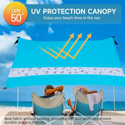 Strandzelt UPF50+ Sonnenschutz Lycra 2m x 2,4m Blau