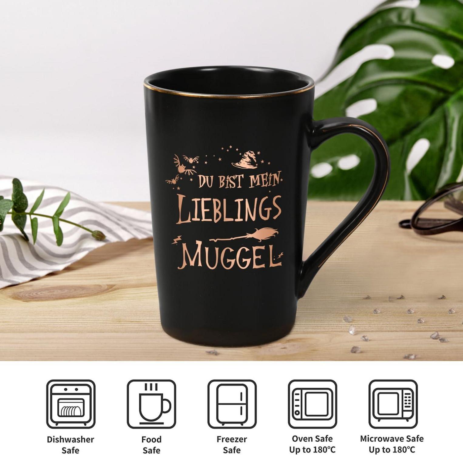 Lustige Spruch Kaffeetasse Du Mein Lieblings Muggel Geschenk 400ml Schwarz
