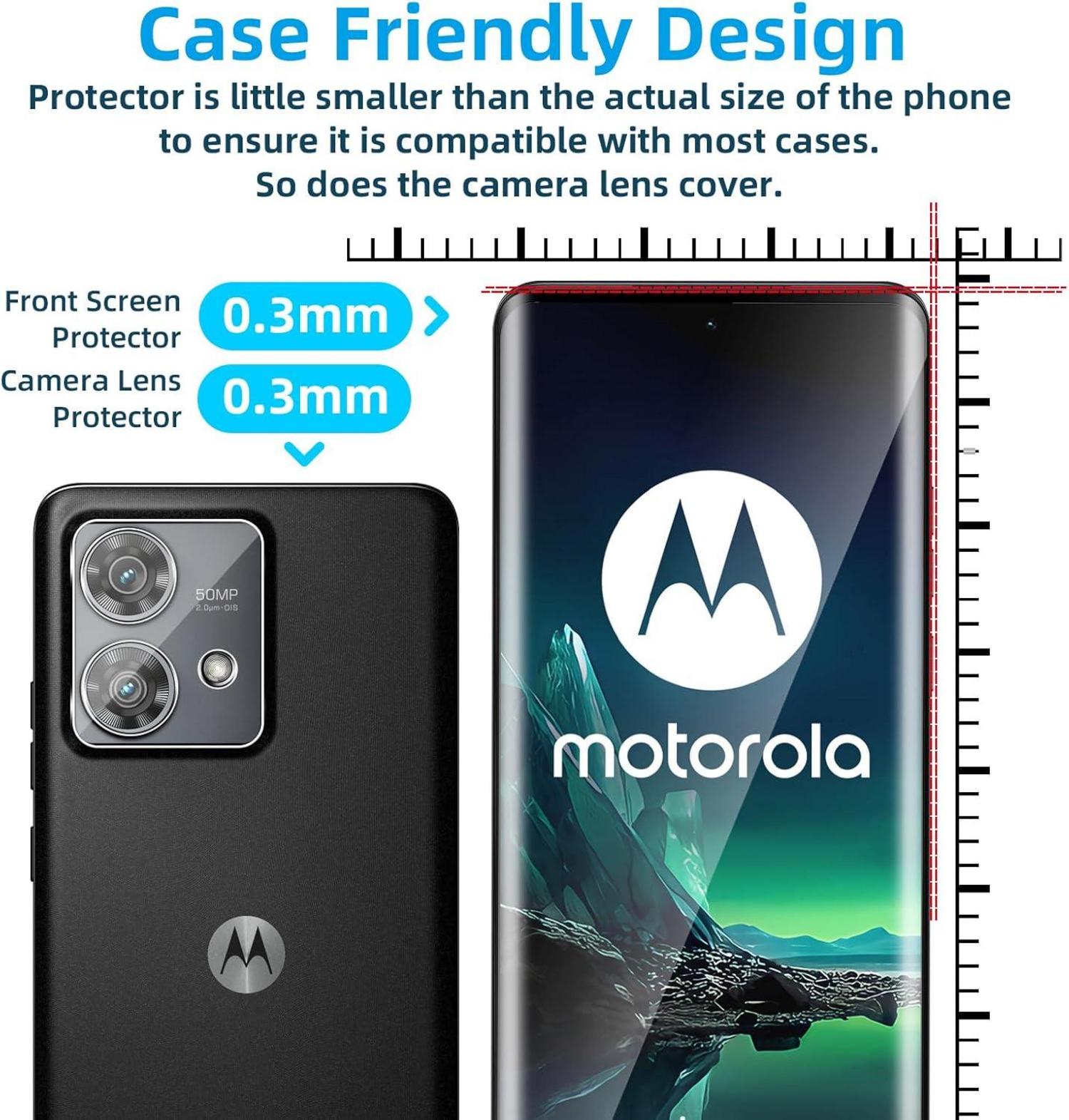 QULLOO Panzerglas für Motorola MOTO EDGE 40 NEO, 2+2 Schutzfolien