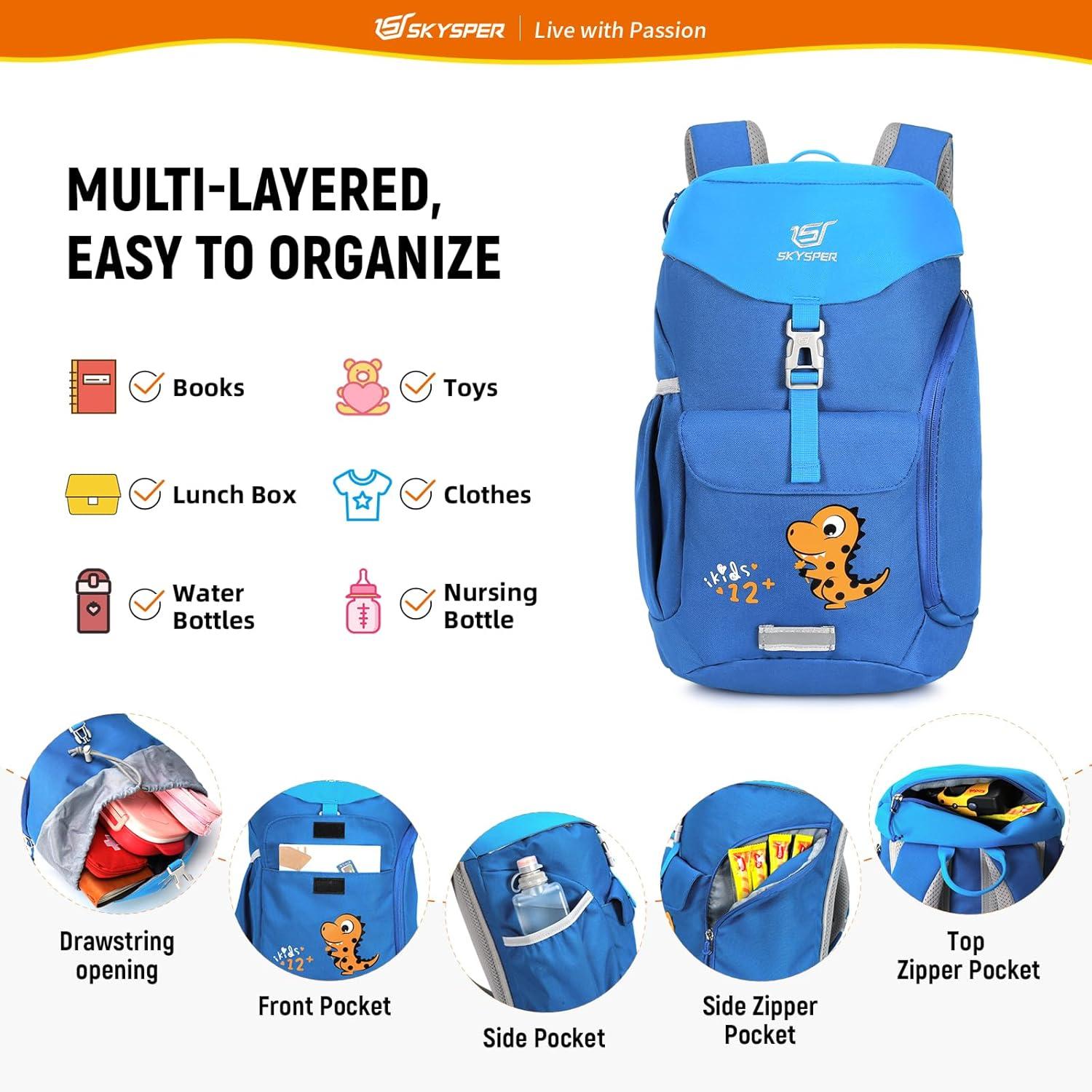 Kinderrucksack Wanderrucksack Kinder 12L Blau wasserfest