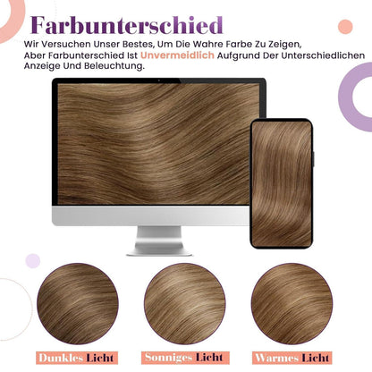 Clip-in Echthaar Extensions Aschiges Hellbraun 55cm