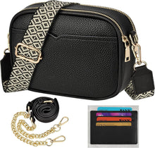 Damen-Umhängetasche Crossbody Bag PU Leder Schultertasche Schwarz