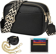 Damen-Umhängetasche crossbody PU Leder Schultertasche mit breitem