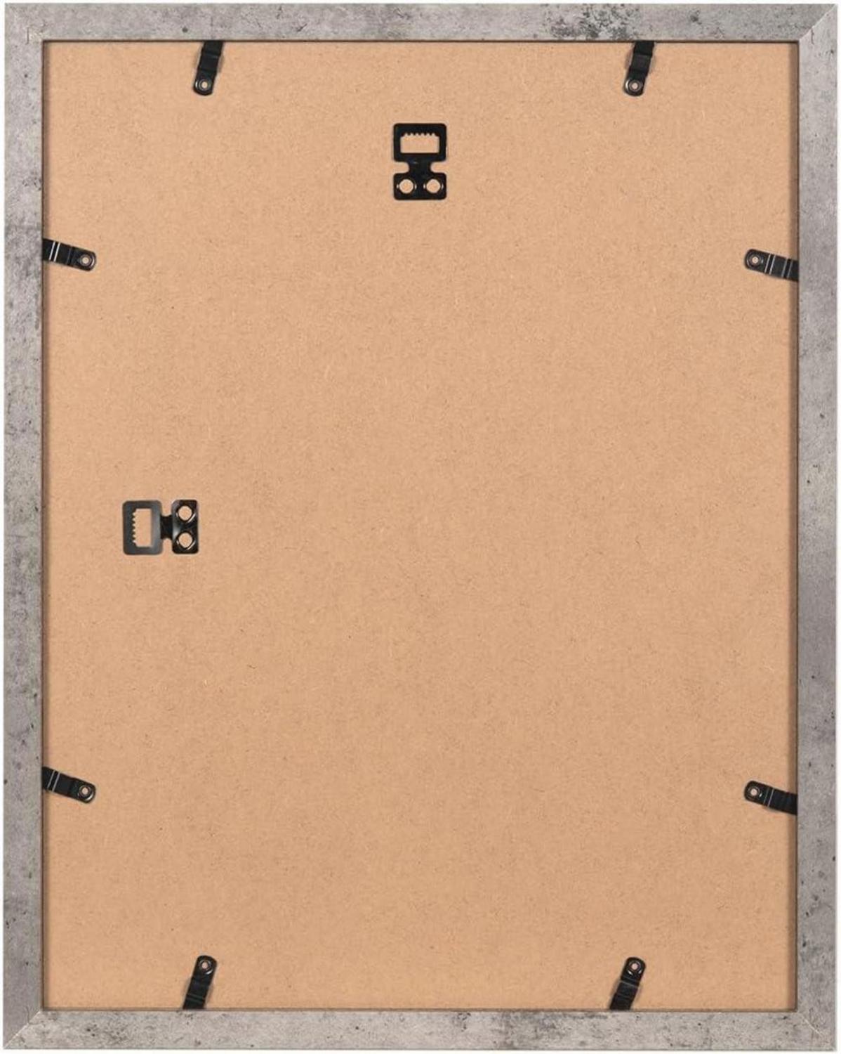 Holz-Bilderrahmen 35,6x27,9cm Zementgrau 2er Set Passepartout 20,3x25,4cm