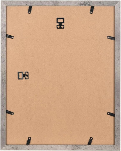 Holz-Bilderrahmen 35,6x27,9cm Zementgrau 2er Set Passepartout 20,3x25,4cm