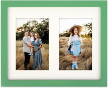 Modernes 2er-Pack Bilderrahmen Massivholz 20x25 cm Fotos Grün