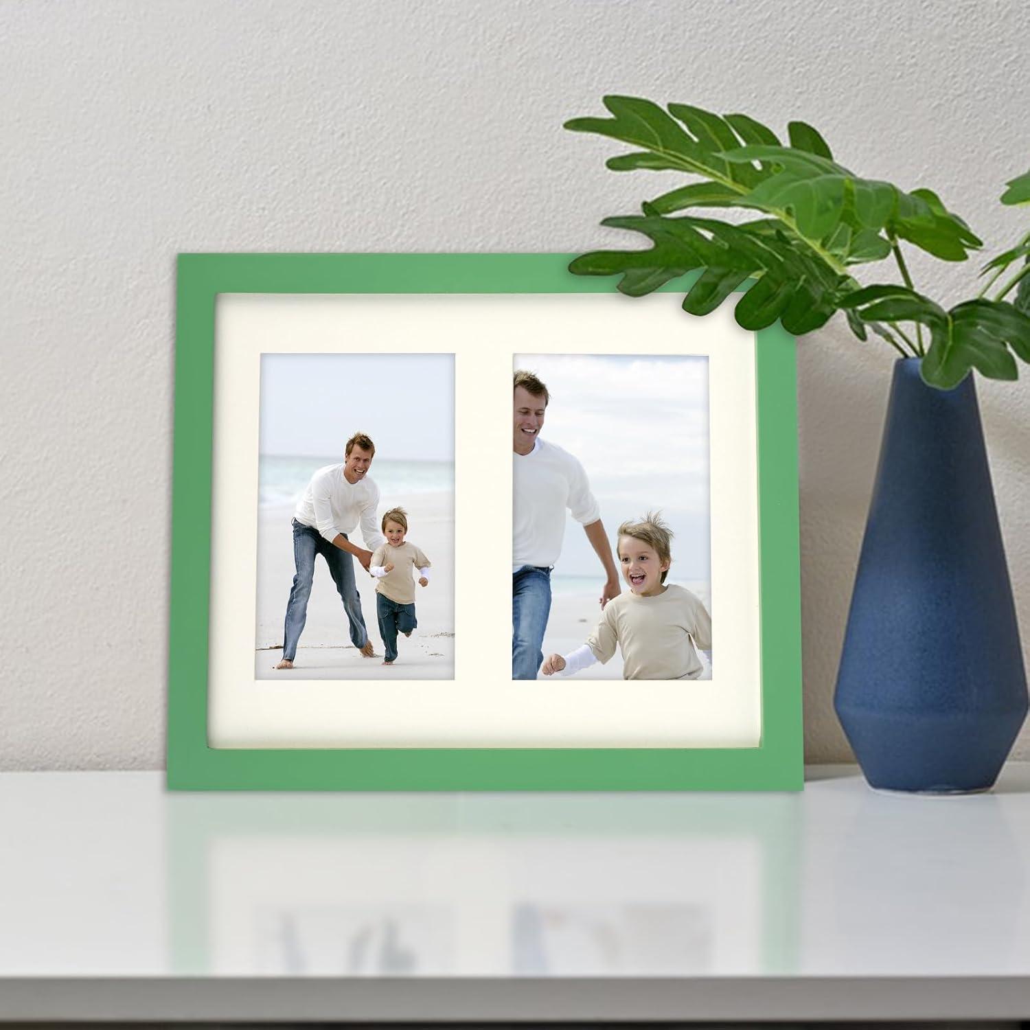 AVEAX Bilderrahmen für 20x25 cm Foto Doppelter 10x15 Rahmen Mehrere Fotos Grün 8x10