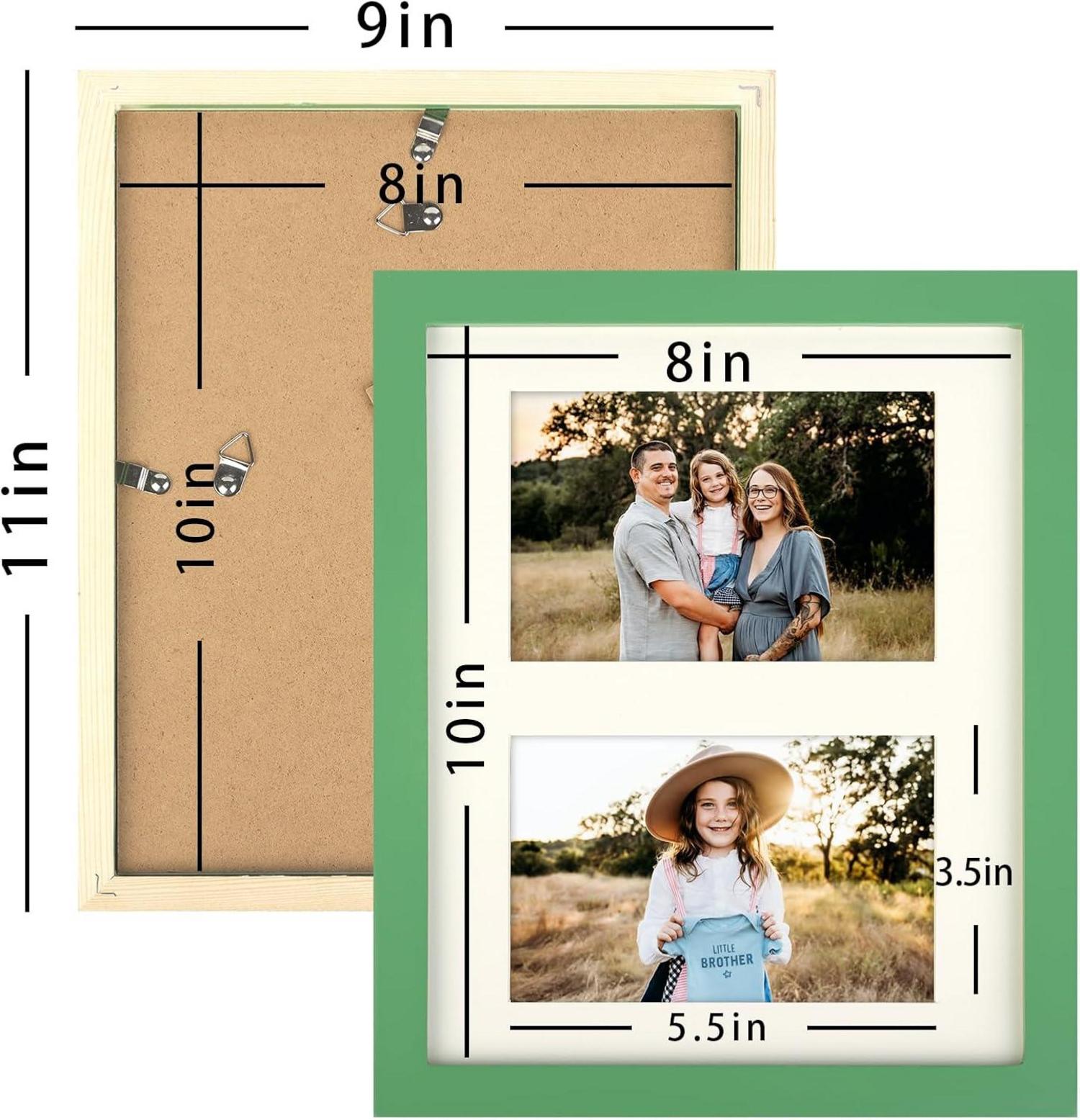 Bilderrahmen für 20x25 cm Foto Doppelter 10x15 Rahmen, Grün 8x10