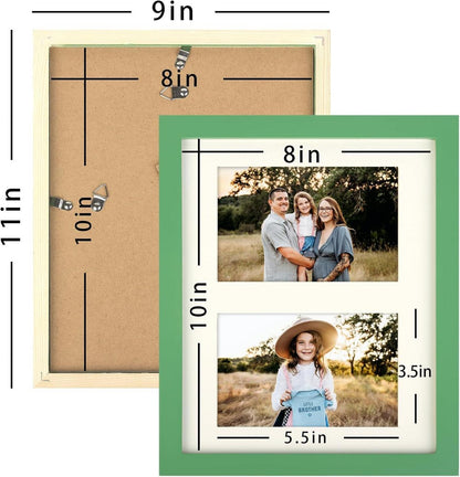 Bilderrahmen für 20x25 cm Foto Doppelter 10x15 Rahmen, Grün 8x10