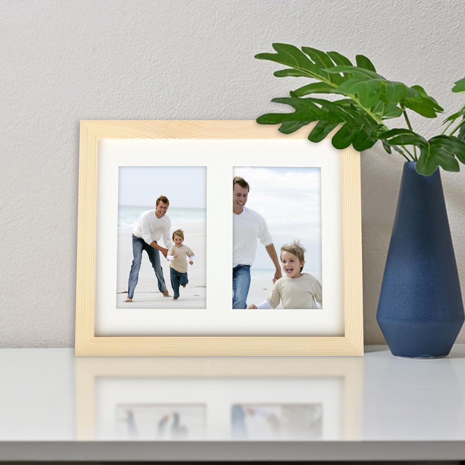 Bilderrahmen für 20x25 cm Foto Doppelter 10 x 15 Rahmen Holzmaserung 8x10