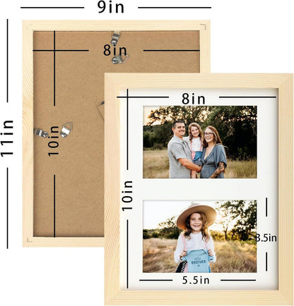 Bilderrahmen für 20x25 cm Foto - Doppelter 10x15 Rahmen - Holzmaserung