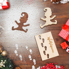 Wichtelschablone Fußabdrücke Kreativset Weihnachten Deko Gold