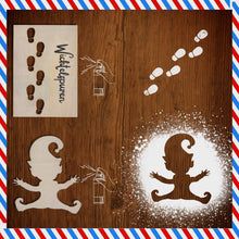 Wichtelschablone Fußabdrücke Weihnachten Deko Böden Fenster