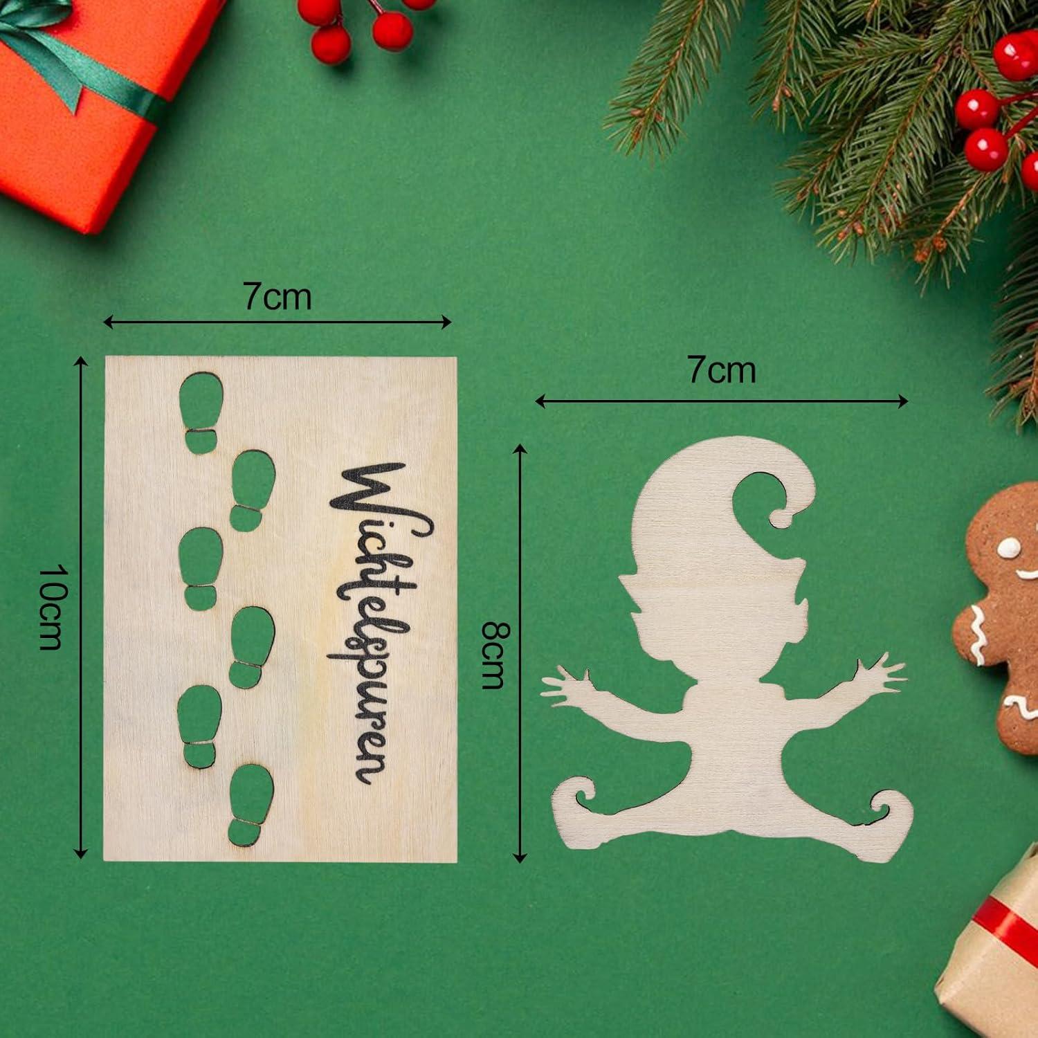 Wichtelschablone Fußabdrücke Kreativset Weihnachten Deko Gold