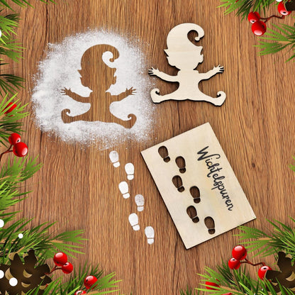 Willingood Wichtelschablone Fußabdrücke, Weihnachten Deko Set