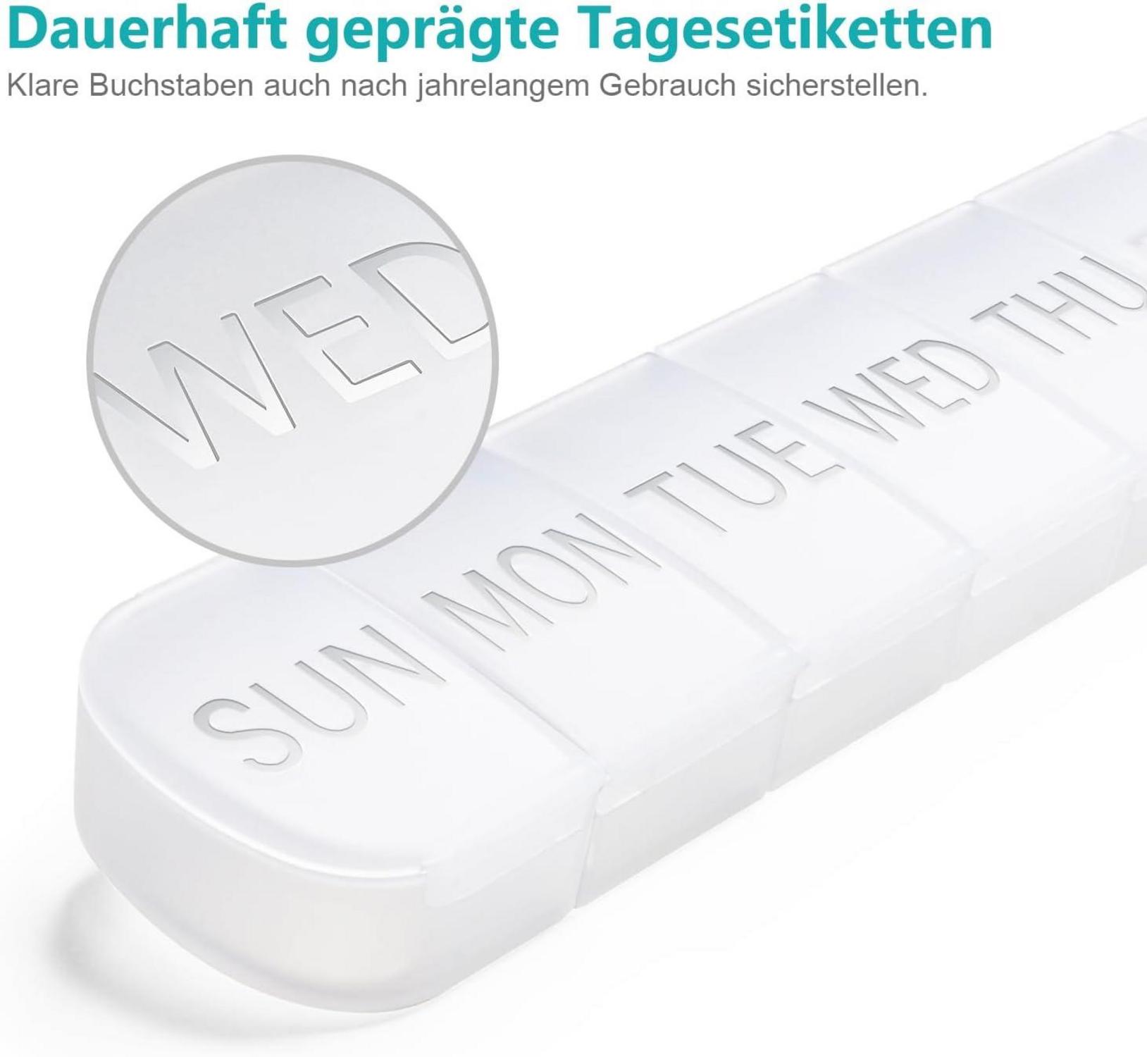 Pillendose 7 Tage Deutsch Große Pillenbox BPA-frei