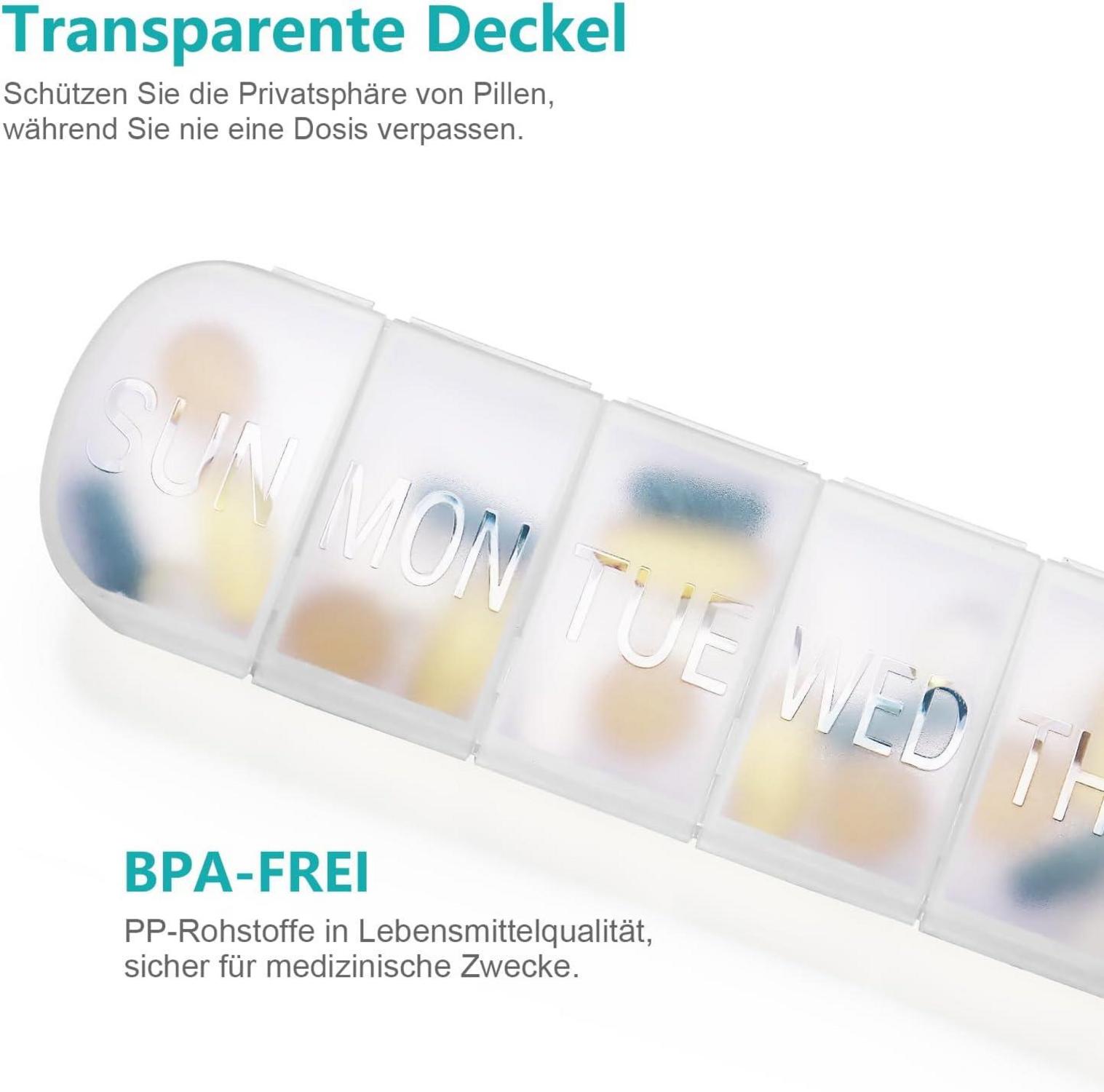 Tablettenbox 7 Tage Pillenbox für Medikamente und Vitamine