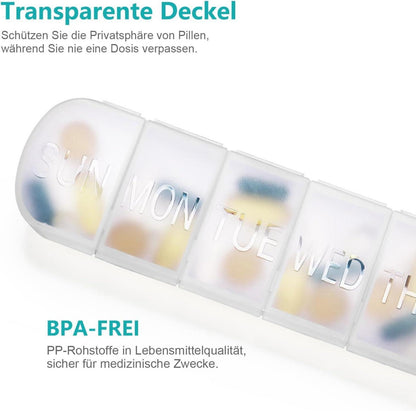 Tablettenbox 7 Tage Pillenbox für Medikamente und Vitamine