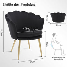 Samtstuhl mit Metallbeinen in Blumenform Schwarz-Gold