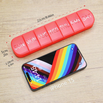 Große Tablettenbox 7 Tage Medikamentenbox Tragbarer Pillendose Organizer Rot