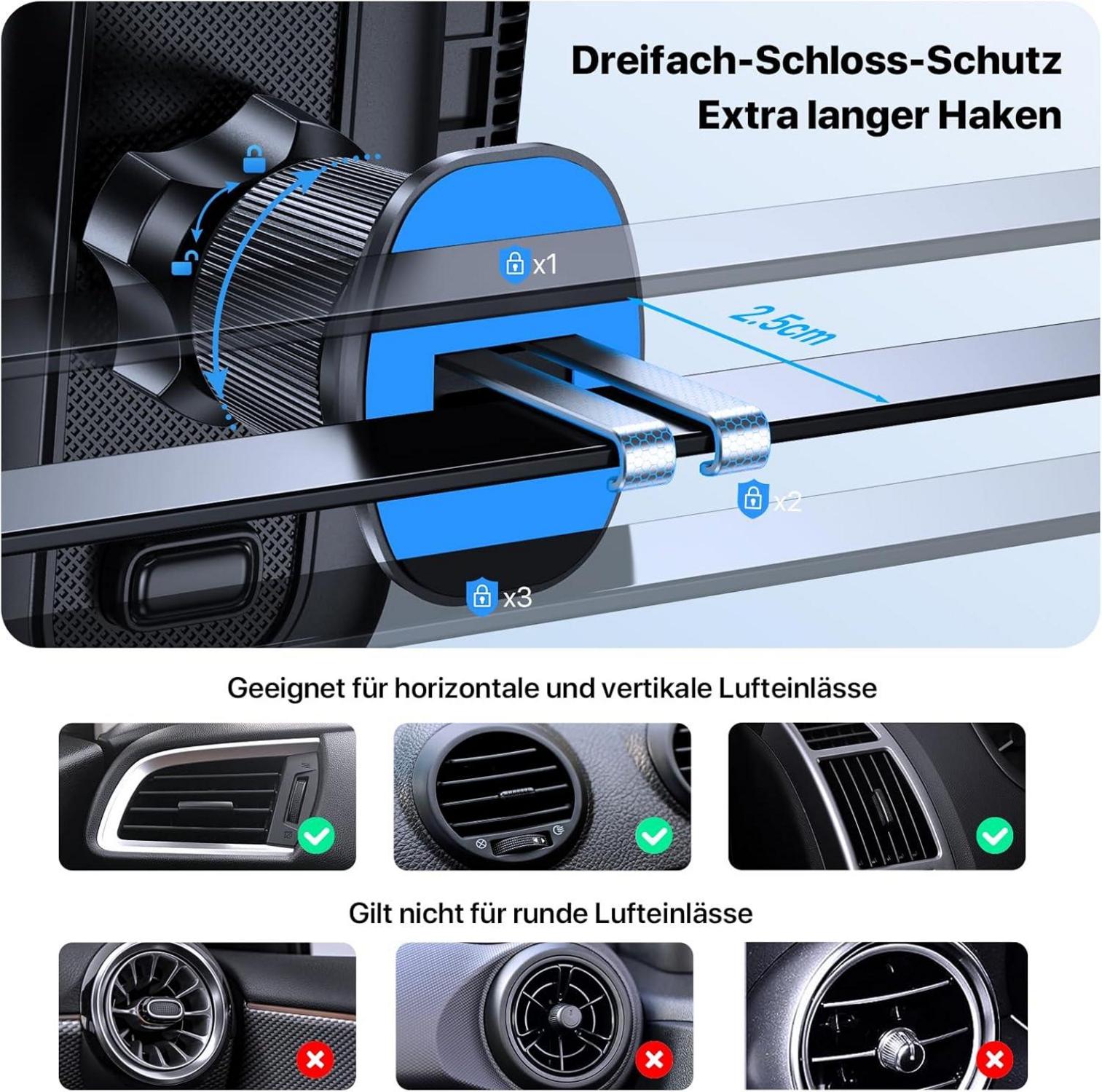 Handyhalterung Auto 360° für iPhone Samsung Huawei Schwarz