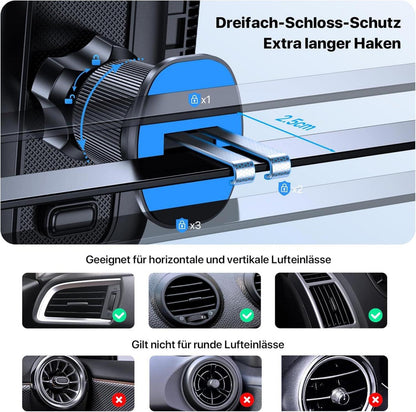 Handyhalterung Auto 360° für iPhone Samsung Huawei Schwarz