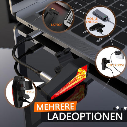 Fahrrad Rücklicht LED StVZO IPX5 Wasserdicht Type-C | MUPAS
