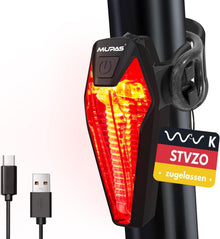 Fahrrad Rücklicht LED StVZO IPX5 Wasserdicht Type-C