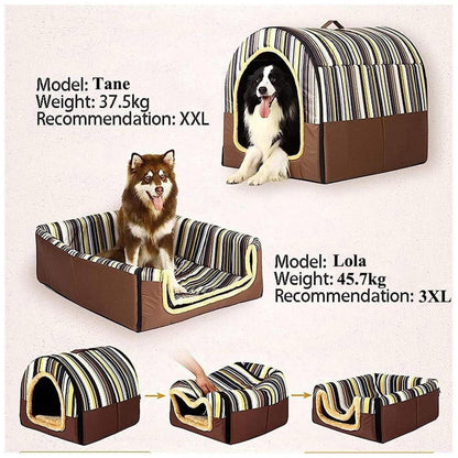 Luxuriöse Hundehütte XXL – Warmes, Waschbares Hundebett Iglu