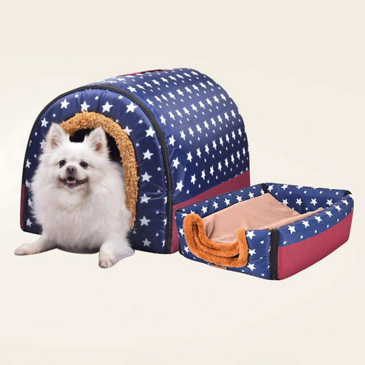 Luxuriöses Hundehäuschen XL/XXL – Warmes, Waschbares Hundebett Iglu